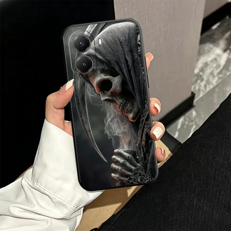 Death Grim Reaper Skull Scythe Soft Phone Case for Xiaomi Poco X5 X6 X7 X8 Pro Max X3 F7 F8 Ultra M8 M7 M6 M5 Redmi 15 15C 14C 1