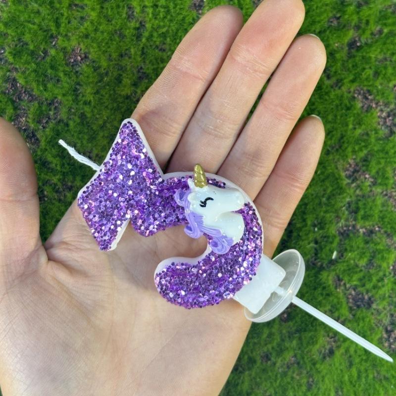 Creative Digital Birthday Candle Cake Party Decoration First Year Diy Unicorn