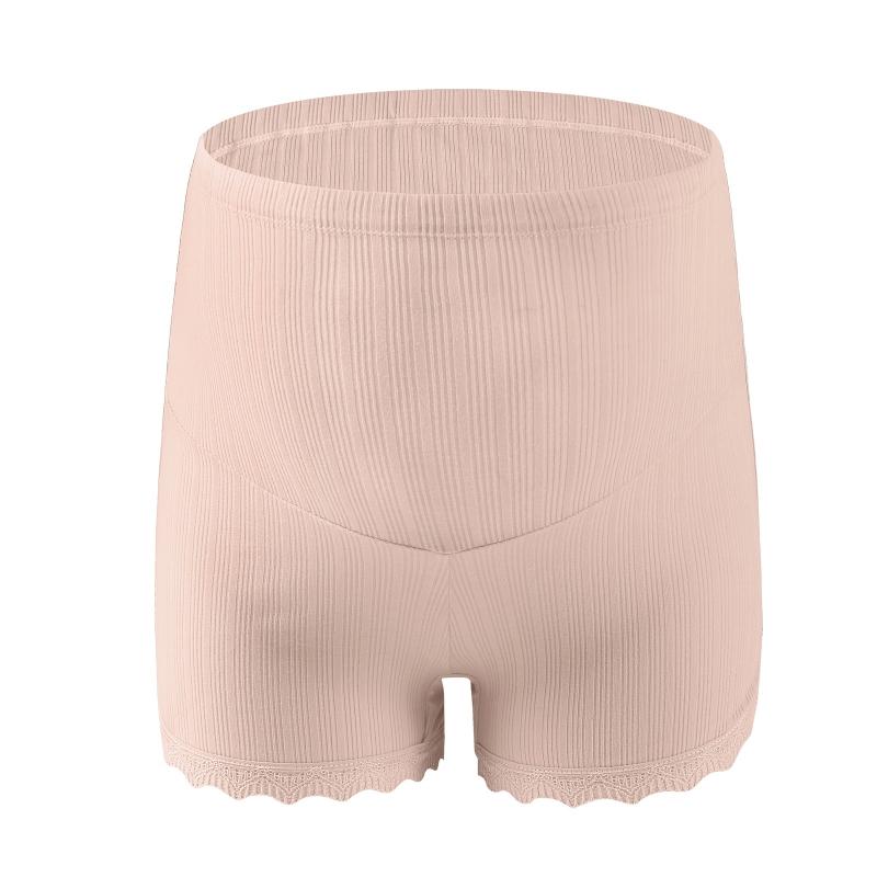 

Бесшовные хлопковые трусики для беременных в рубчик, женские шорты для беременных с кружевной отделкой, нижнее белье с поддержкой BumpBelly XL
