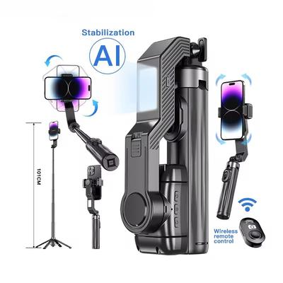 Stabilisateur de cardan portable pour smartphone, perche à selfie, trépied avec télécommande sans fil pour iPhone et Android