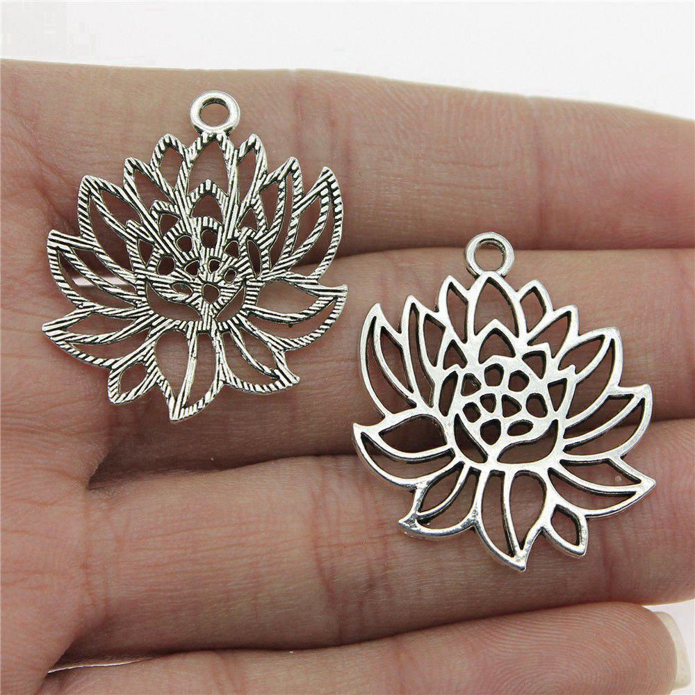 Charms Rose Lotus Pendants Wedding Jewelry Findings QC107