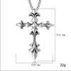 Military Flower Cross Stainless Steel Pendant Street Versatile Necklace Personalized Male And Female Couples Necklace