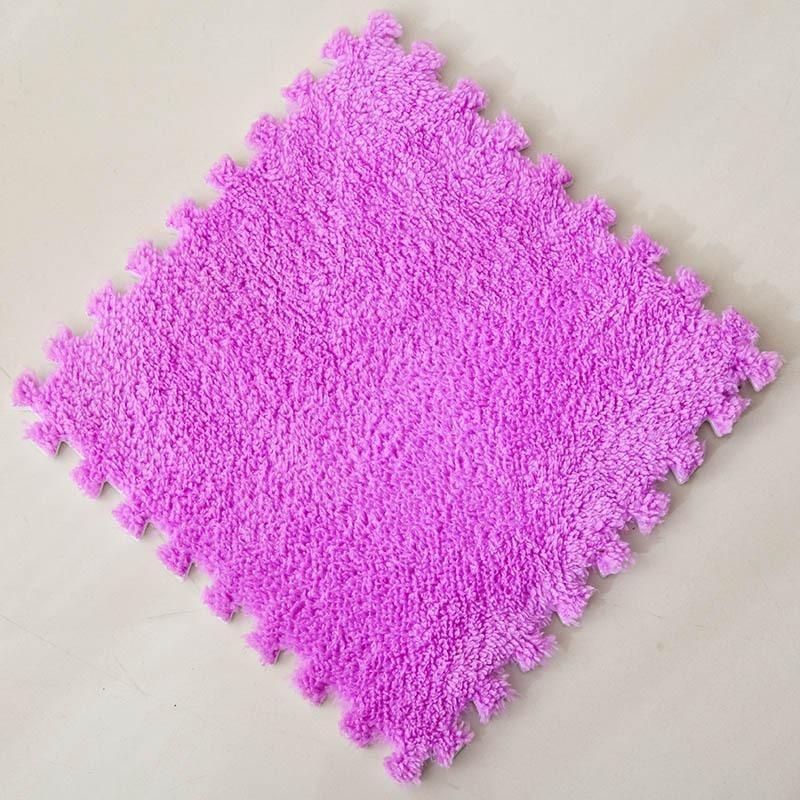 20 buc 30*30cm Covor Pluș Moale Pluș Covoraș Joacă Bebi Spumă EVA Covor Pluș Pad Antishoc Covoraș Puzzle 1PCS violet