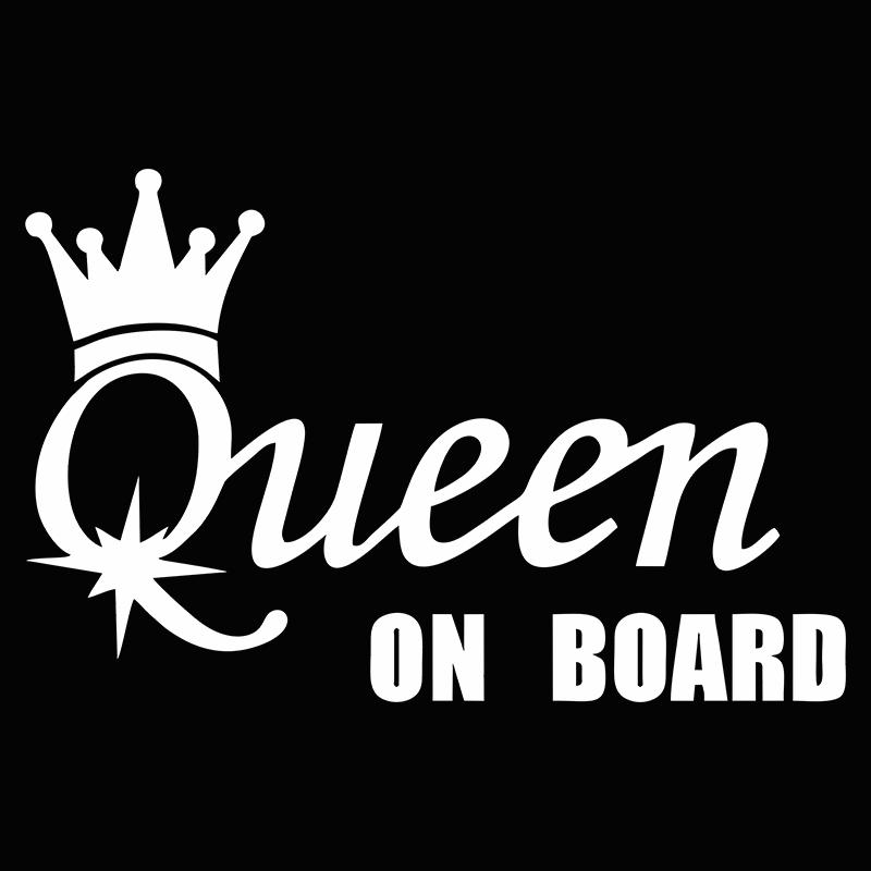 G174 20x13 Cm Car Stickers Vinyl Decal QUEEN ON BOARD Motorcycle Decorative Accessories Creative Waterproof