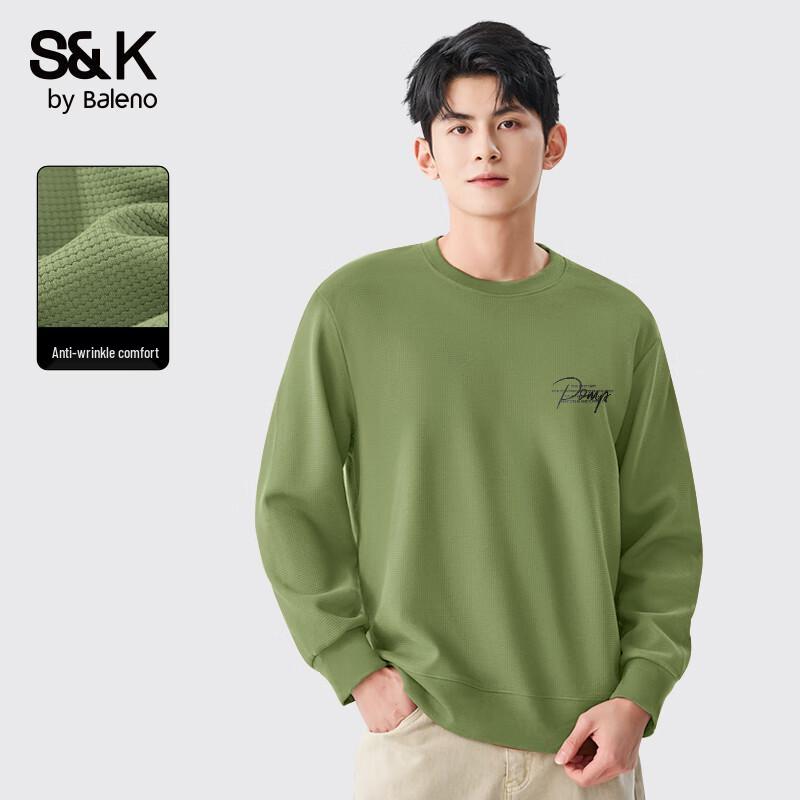 Baleno Men's Waffle Knit Crew Neck Sweatshirt