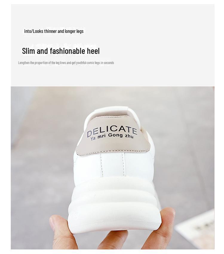 Spring 2025 Women's Sneakers: Versatile, Casual Korean Style Flat Sports Shoes in White A02