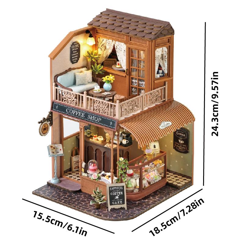 Diy Big Wooden Dollhouse  Furniture Light Kit Doll House Casa Miniature Accessories Wooden Toys Christmas Birthday Gifts New