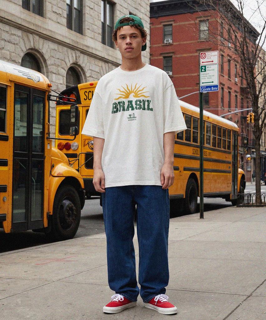MODERMENT Real Overfit Brazil Short Sleeve T-Shirt [White]