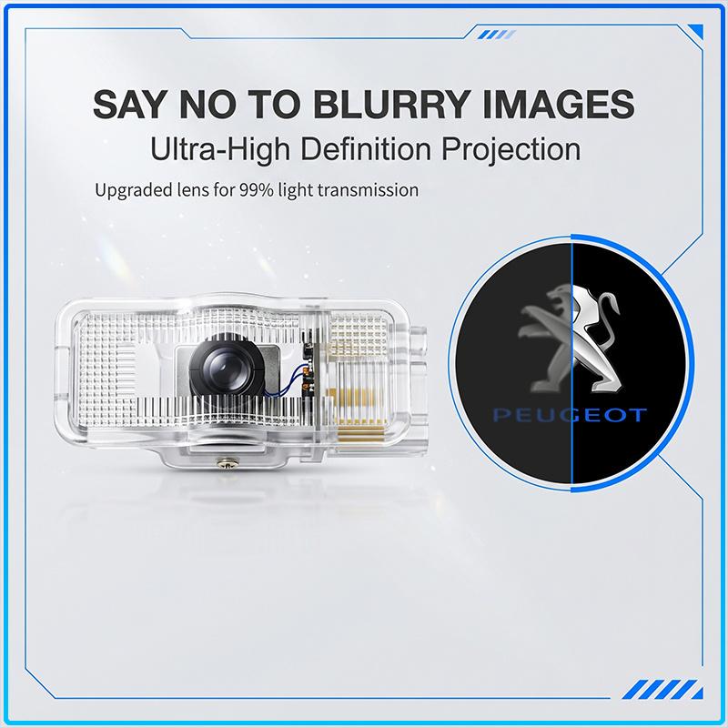 2 Stück HD LED Auto Tür Logo Projektor Willkommenslicht Auto Zubehör für Peugeot 406 306 4008 307 Traveller 206 308 205 206CC 408 207 208 508 3008 407