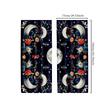 2pcs Boho Moonlit Embroidery Curtains - Vibrant Floral & Celestial Design with Butterflies, Dragonflies, and Stars, Polyester Ro