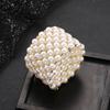 Multi-layer 8mm Pearl Rhinestone Bracelet, Bridal Full Diamond Elastic Bracelet Open Wound Diamond Bracelet