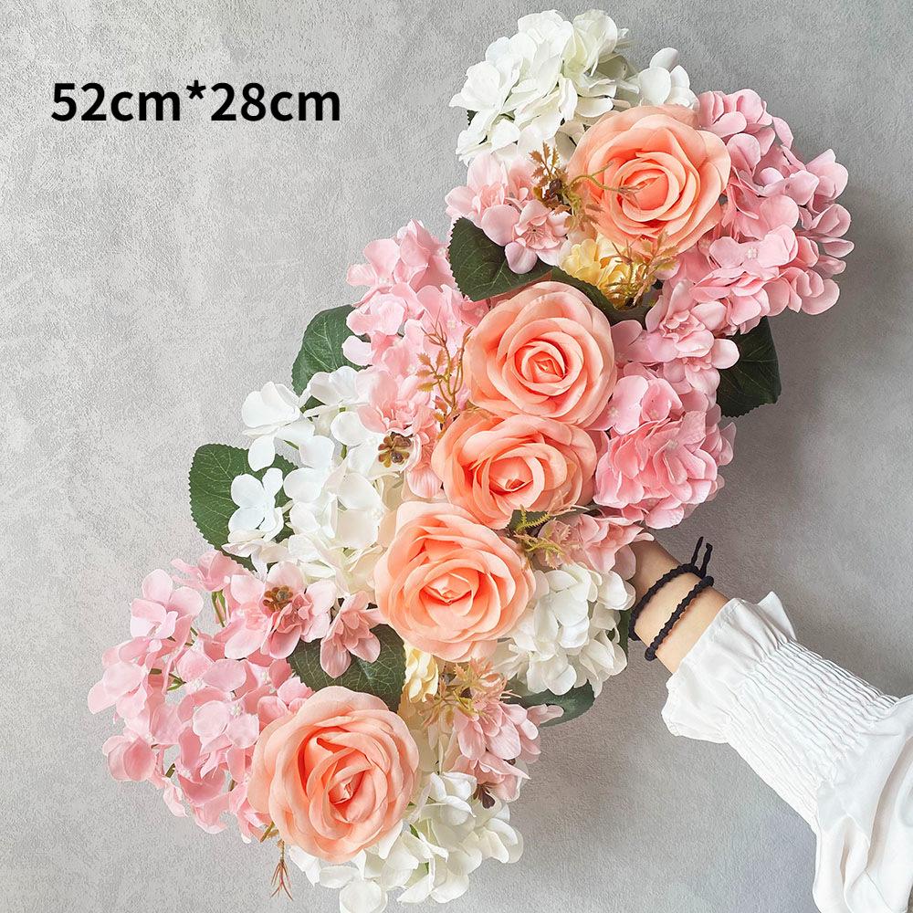 Wedding Flower Row Simulation Silk Flower Finished Flower Decoration L Eucalyptus Flower Row Runway Road Guide Wedding Flower Arrangement