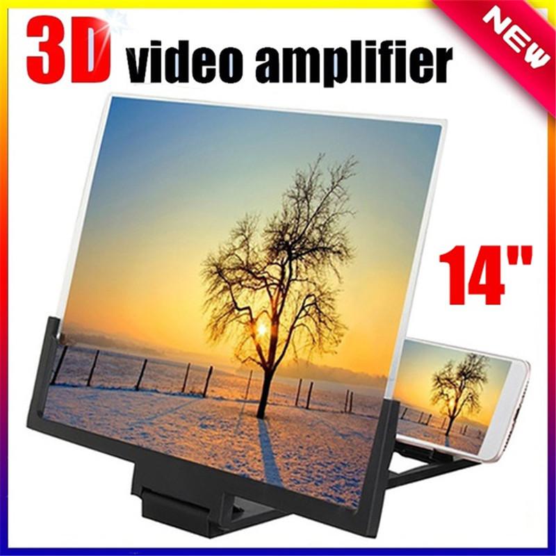 8.2/14 Inch Mobile Phone Screen Amplifier Magnifying Glass Foldable Phone Bracket 3D Video Screen Amplifier Folding Enlarged Expander Stand