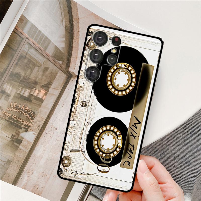 Retro-Kassettenband-Handyhülle Für Samsung Galaxy S25 Ultra S9 S10 S20 S21 S22 S23 S24 Plus S24 FE Bumper-Abdeckung