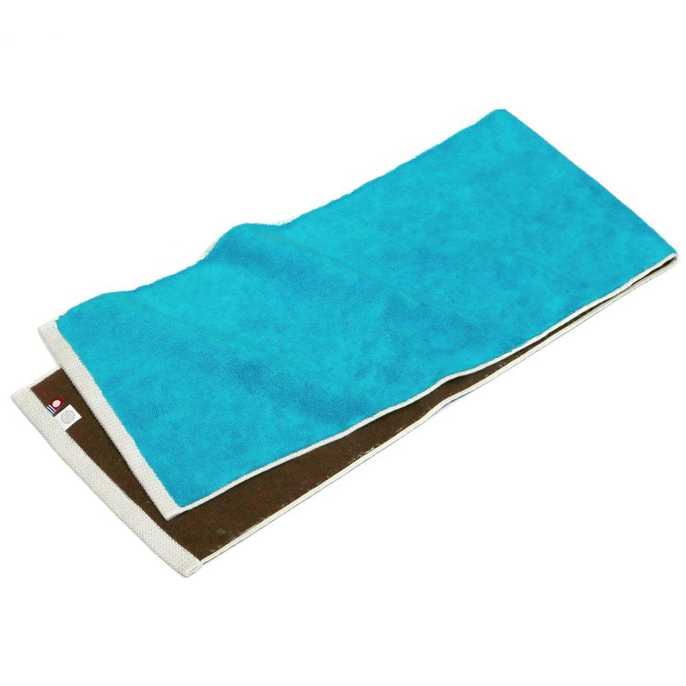 Iori Hoshi Sports Towel Blue X Dark Imabari Towel Swim Towel Sports Gym Absorbent Solid Color Cotton [Color] (Flash Brown) Quick-Drying 100%