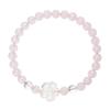 Natural White Rose Quartz Five-Leaf Clover Bracelet for Women - Exquisite Light Luxury Jewelry, Street Style Accessories