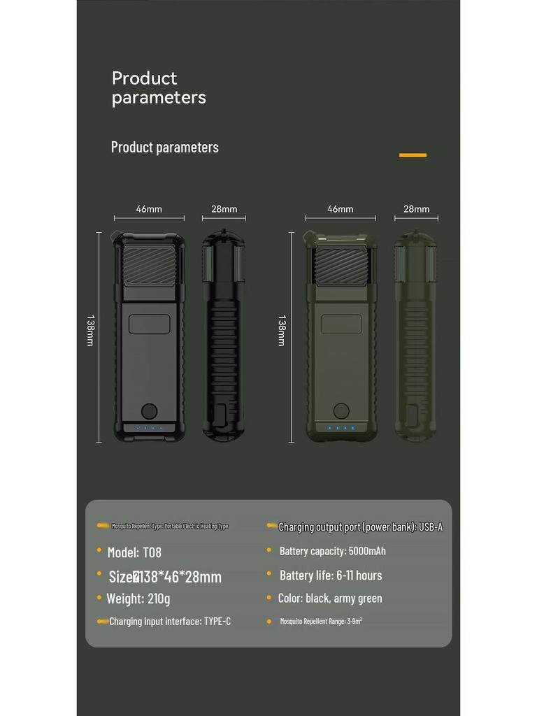 Portable Lithium Battery Mosquito Repellent: Wireless Electric Mosquito Killer & Insect Repellent for Camping