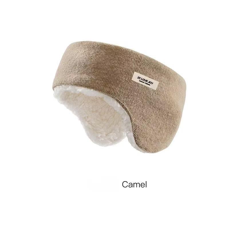 Winter Warm Earmuffs Windproof Thickened Fleece Ear Protection Knitted Cycling Earflaps Anti-cold Thermal Running Headband