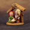 Religious Home Decors Nativity Scene Cartoon Resins Miniature Figurines Festives Tabletop Holiday Manger Scene Ornament