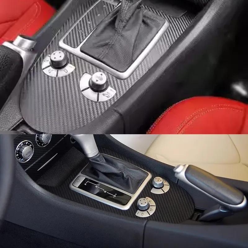 For Benz SLK R171 2004-2010 Interior Central Control Panel Door Handle 5D Carbon Fiber Stickers Decals Car Styling Accessorie