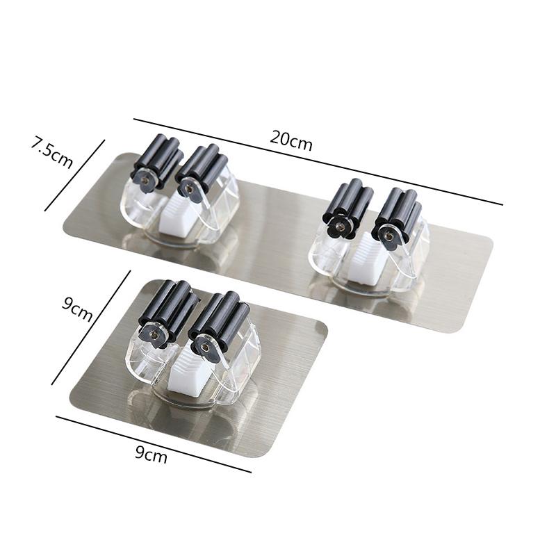 Hemtillbehör Dubbelspänne Sömlös väggmonterad mopphållare förvaringsställ