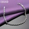 925 Sterling Silver 4mm Twist Chain Fashion Bracelet