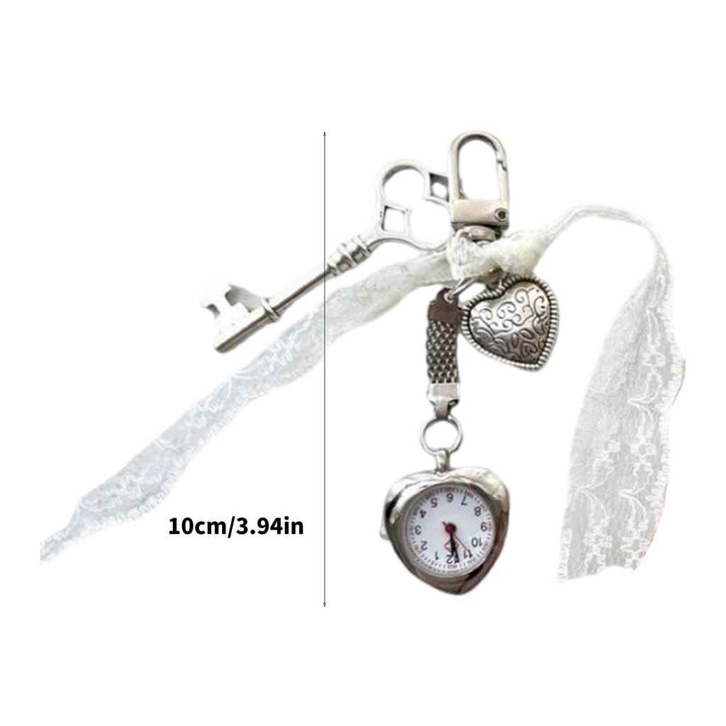 Vintage Heart Pocket Watch Keychain Romance Alloy Designs Special Gifts for Lovers