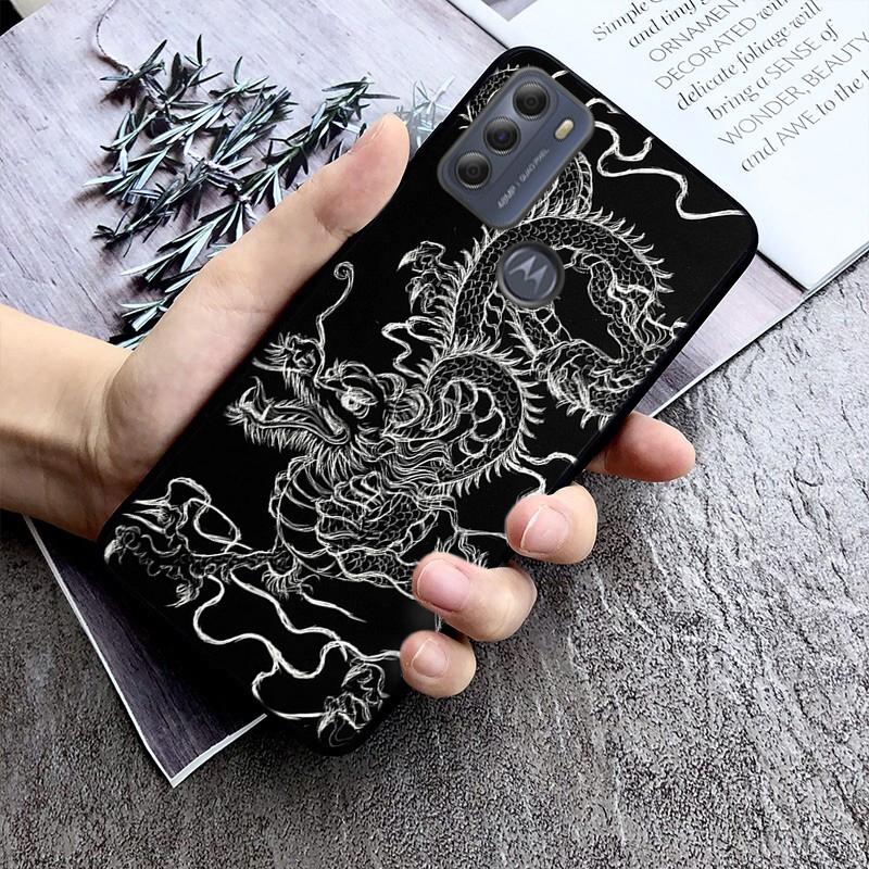 Handyhülle mit Aufschrift „Chinese Dragon Art“ für Motorola E7 Plus E32 E20 E40 Edge 20 Lite G22 G52 G20 G30 G100 G60 G50 G10 G Pure G Stylus