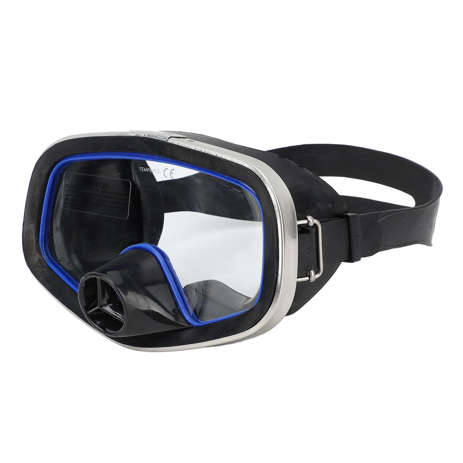 Diving Goggles Silicone Waterproof Tempered Glass Lens Underwater Goggles for Snorkeling Swimming