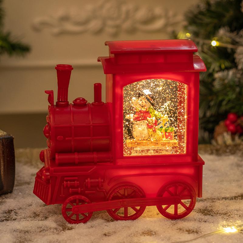 Christmas decorations LDE lights Christmas train snowflake lights Christmas desktop decoration ideas