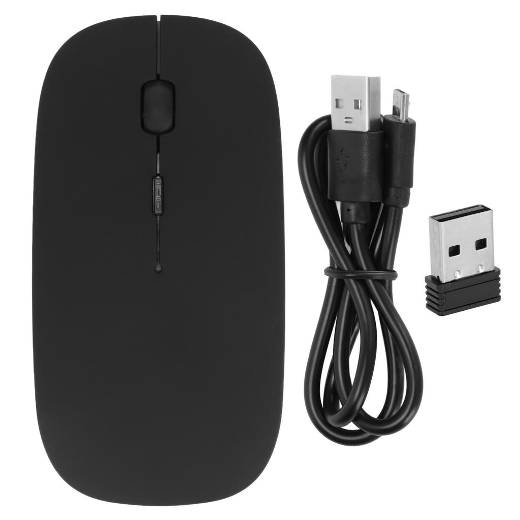 Wireless Mouse 2.4GHz Connection Mute Click High Sensitivity Optical Tracking Gaming MouseBlack