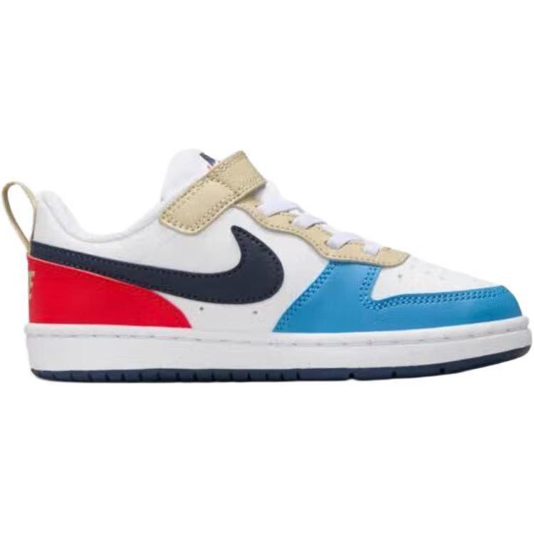 Nike Court Borough Low Recraft PS White Thunder Blue Light Crimson Kids Sneakers Blue-Beyond DV5457-124