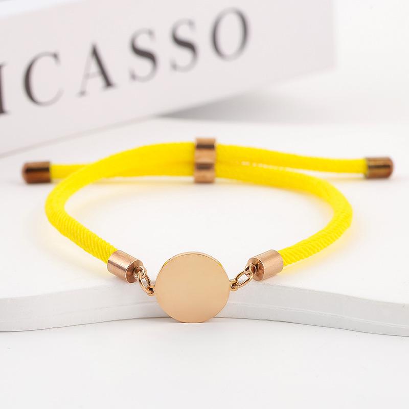 Adjustable 15mm Multi-Color Round Milanese Rope Bracelet with Stainless Steel Cross for Laser UV Printing.