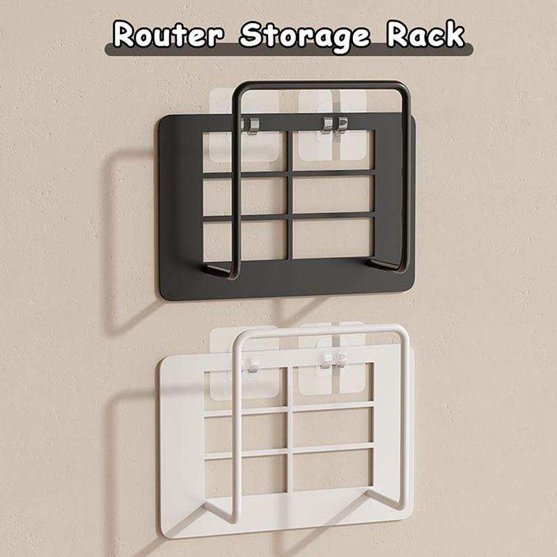 Hot Selling Versatile Wall-Mounted Router & Set-Top Box Holder - No-Drill Multi-Purpose Storage Shelf With Practical Hooks