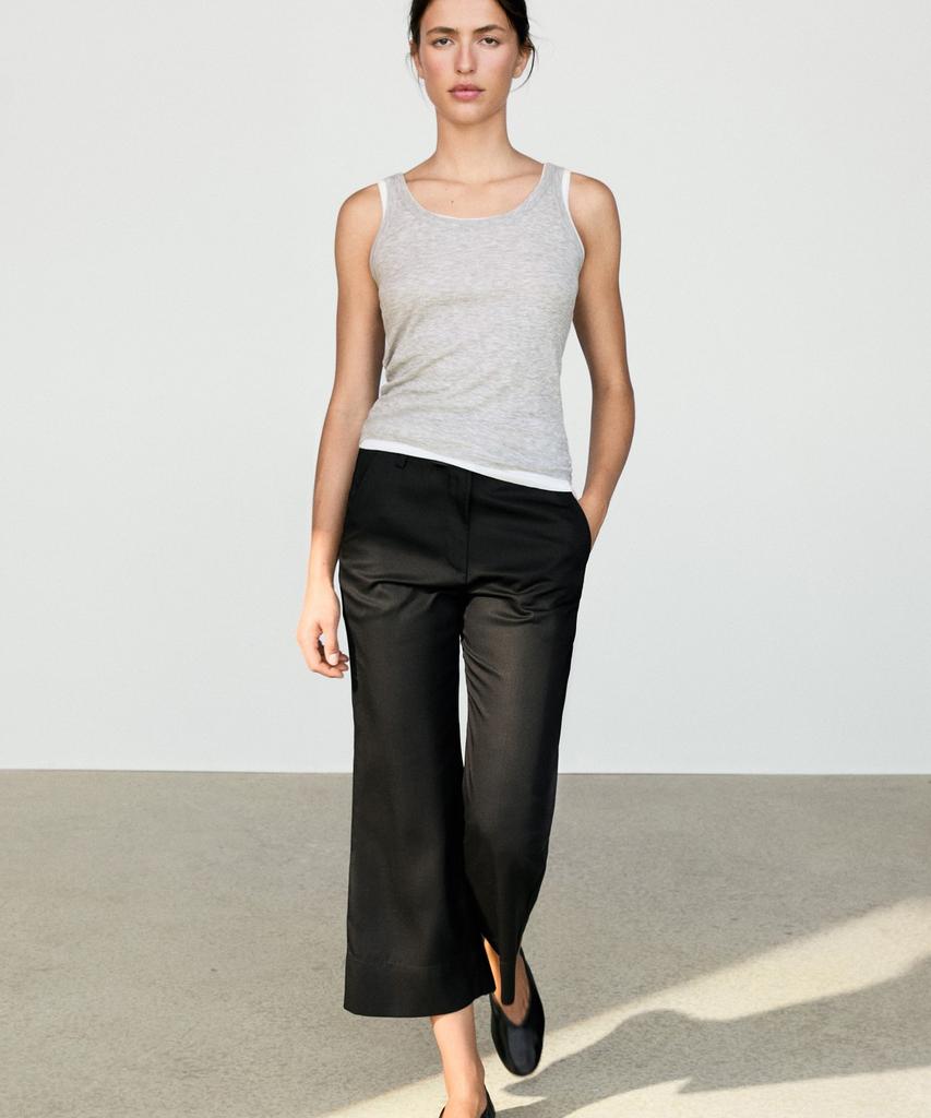 Masimodutti Crop Flare Pants
