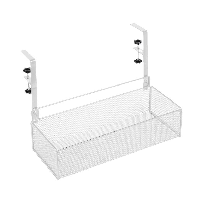 Space Saving Under Desk Basket Easy Install Under Desk Hanging Organization Basket Sturdy Carbon Steel Holder