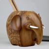 Elephant Pen Holder Resin Desktop Mascot Animal Figurine Storage Cup Makeup Organizer for Office Home School Decor
