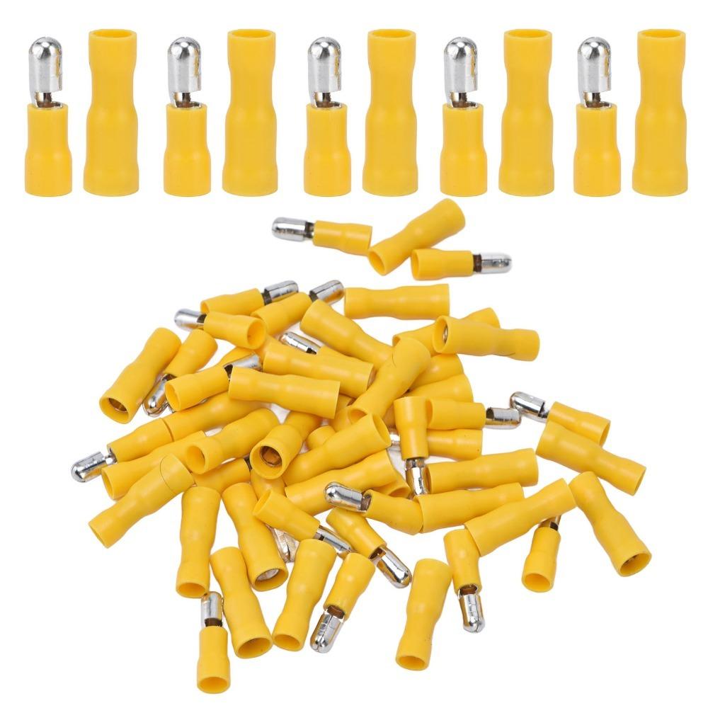 

50PCS Durable Insulated Crimp Connector 12-10 AWG Yellow Snap Connectors Quick Splice Terminals Crimping Applications