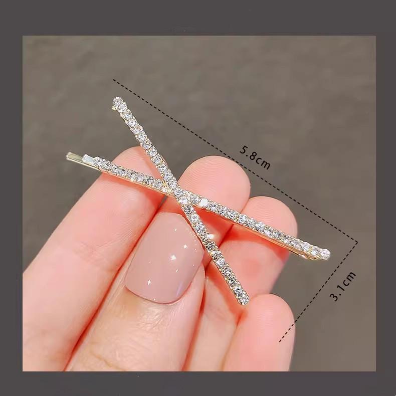 2/3/4PCS X-shaped Hair Clips Shiny Rhinestone Fashionable Small Hair Clips Fringe Decorative Clips ringe Decorative Clips