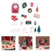 Weihnachtsszene Puppenhäuser Zubehör Mit Miniatur-Gnomen Und Elfen-Türdekorationen Weihnachtsgeschenk