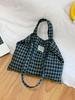 Korean Retro Plaid Women’s Crossbody Bag: Lightweight, Breathable Shoulder Tote with Large Capacity