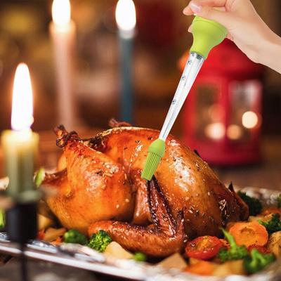 1 Set Turkey Baster Scale Design Easy To Clean Portable Turkey Oil Dropper with  Cleaning Brush BBQ Supplies