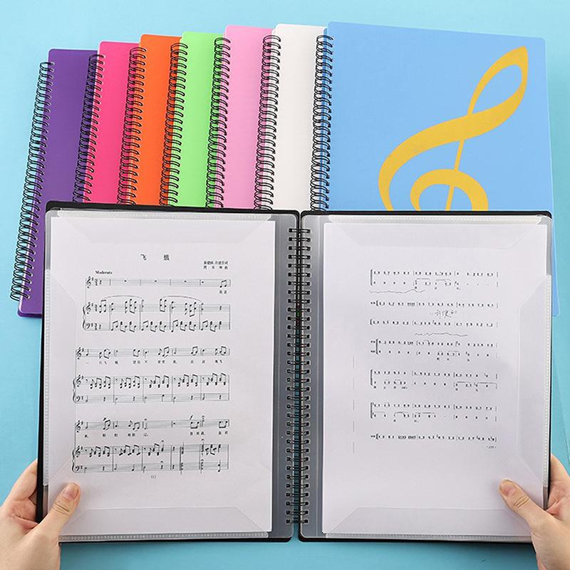 Flexible 20 Pages Piano Music Score Folder A4 Music Book Clip Sheet Note Folder Piano Paper Sheets Music Binder For Practice