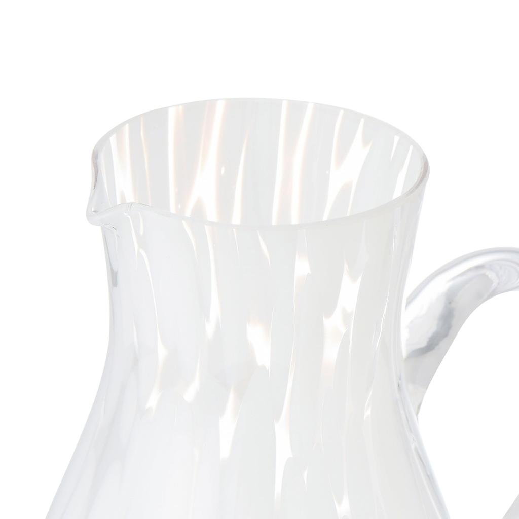 Francfranc Dot Pattern Glass Carafe, White, 1100ml, Suitable for Cold Water, Pitcher, and Water Carafe
