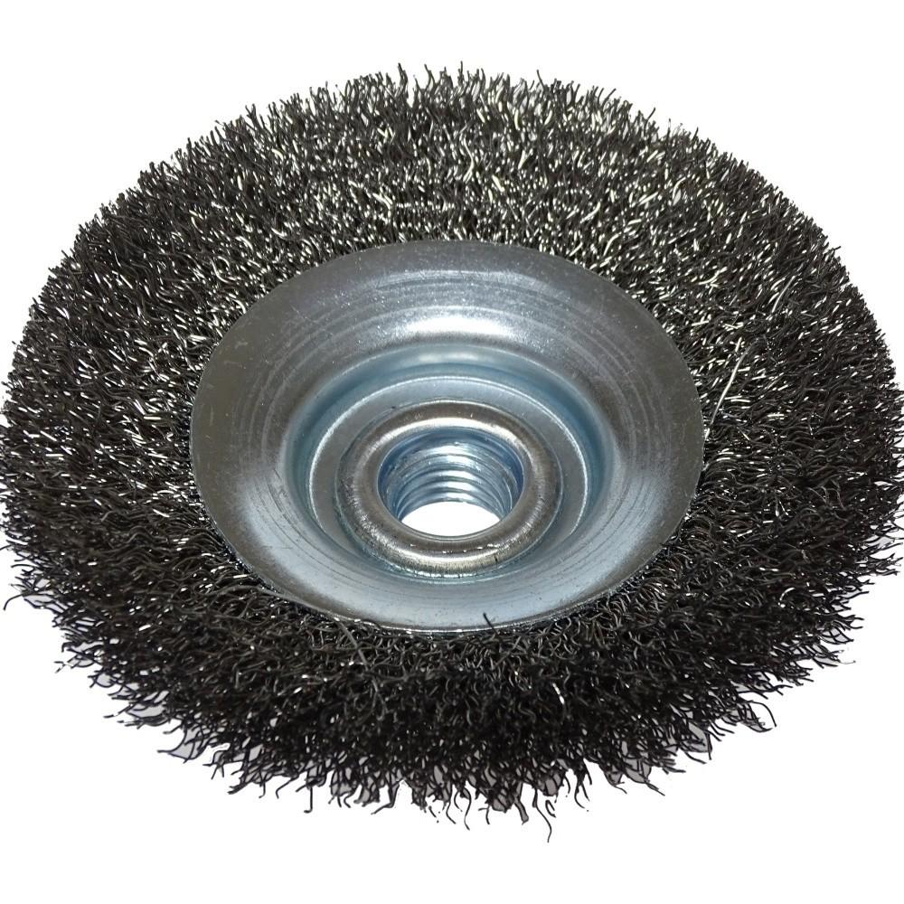 Diagonal brush with wavy wire - STEEL 100MM
