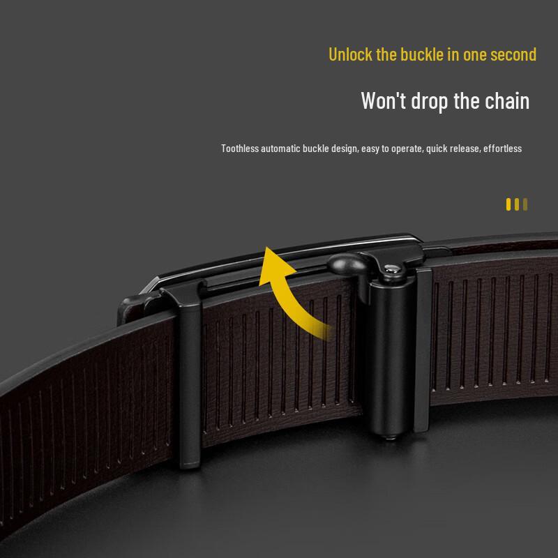LUCKY LION Men's Automatic Buckle Leather Belt