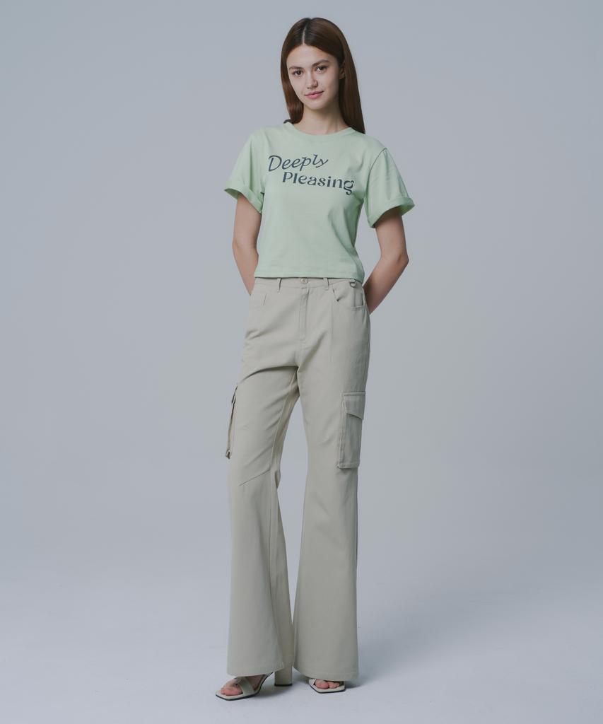 WAARFORWOMAN W1121 Cargo Bootcut Pants_Beige