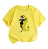 Kids Boys Girls 100% Cotton Crew Neck Short Sleeve T-Shirt, Funny Cartoon Character Print Casual Soft Breathable Tee for Daily Wear Birthday Gift