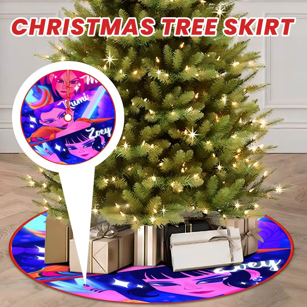 Christmas Tree Skirt Decoration For Home Xmas Tree Decorations Skirt Ornament Festive Holiday Party Decorations Indoor Outdoor