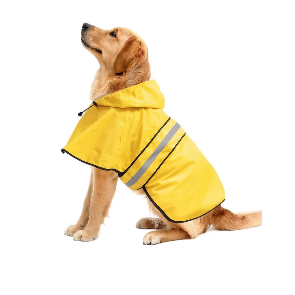Waterproof Dog Raincoat with Reflective Strips and Adjustable Hood Lightweight Pet Rain Jacket Suitable for Small Medium Large Dogs